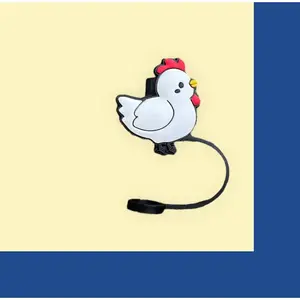 Chicken Silicone Straw Topper Cooty Cover tumbler  accessories