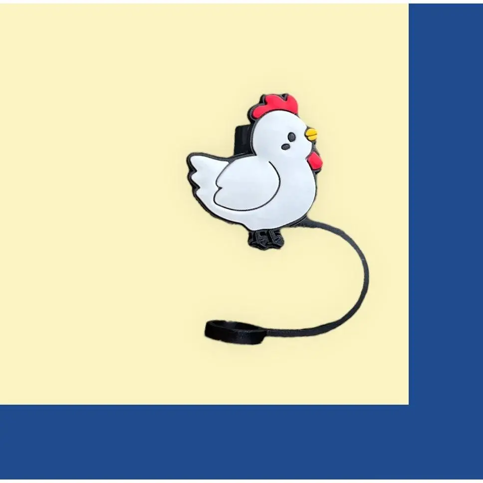 Chicken Silicone Straw Topper Cooty Cover tumbler  accessories