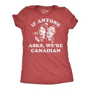 Womens Funny T Shirts If Anyone Asks Were Canadian Sarcastic Political Graphic Novelty Tee for Ladies Funny Womens T Shirts Cute Vintage Fashion Casual Ladies T-Shirt Gift Sarcastic Tops for Women Funny Red - Were