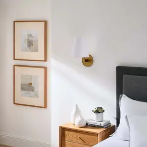 Modway Surround Wall Sconce in White Satin Brass