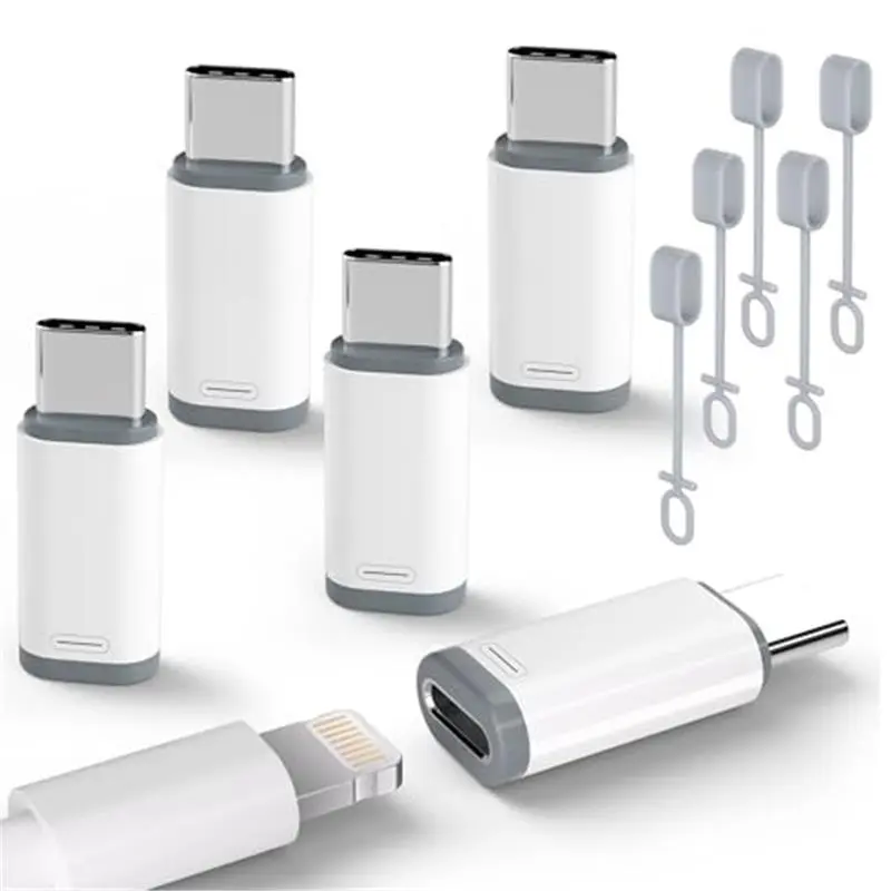 5 Pack USB C to Lightning Charge Adapter for iPhone 17 16 15, Lightning to USB C Adapter with Fast Charge Data Transfer for iPhone 17 16 15 Pro Max, Galaxy S24 S23, Pixel 8 7, iPad Pro, MacBook Pro