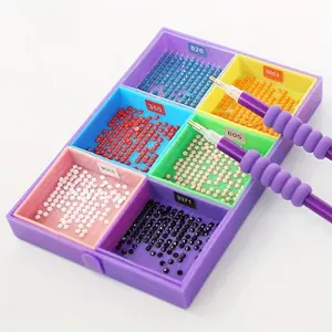 9pcs/set Diamond Painting Multifunctional Tool Set: 1pc Large + 6pcs Small Drill Plate, 1pc Brush, 1pc Small Spoon, Flip Diamond Plate, DIY Funnel Row Drill Point Drill Tray, Diamond Pen Sieve, Diamond Painting Kits