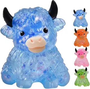 【FathersDayGift】Highland Cow Squishy, Mini Cute Animal Decompression Squeeze Toy for Adults, Slow Rising Sensory Fidget Stress Ball for Anxiety Relief, Easter Basket Stuffer Party Favor Gift for Cow ,Summervibes Gift for Kids#SummerWins #DealsForYouDays