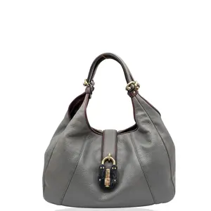 Pre-owned Loewe Leather tote bags Shopping Tote Soft Calfskin Dark Grey (kc030126b1)