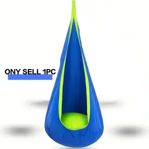 Children's Swing Chair, Yoga Elastic Fabric, Durable Sensory Therapy, Indoor/Outdoor Hanging Healing Swing Hammock with Inflatable Pillow and Pockets - Supports up to 176 lbs. Suitable for children and adolescents with autism, ADHD, Asperger's Syndrome, a