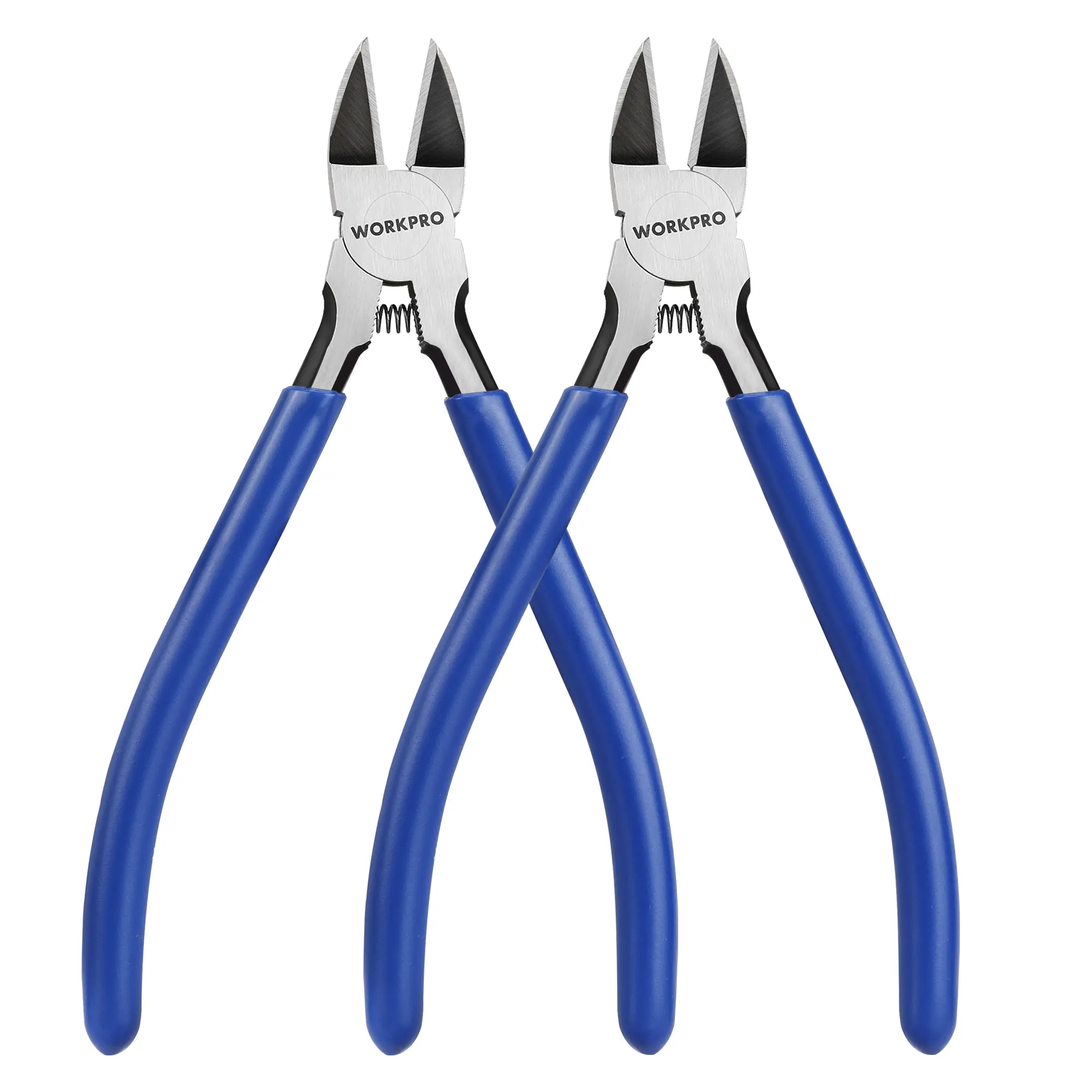 WORKPRO 6-Inch Precision Flush Cutters, Spring-Loaded Steel-Bladed Side Cutting Pliers, Sharp Diagonal Cutters for Craft Users, Electronics (#toolupgrade, #BacktoSchool)