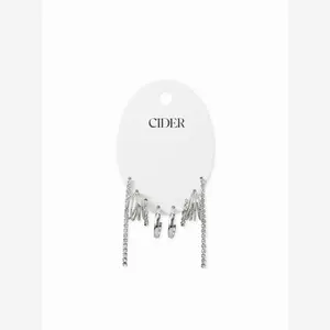 Cider 4 PAIRS TWISTED & RHINESTONE HOOP EARRINGS SET