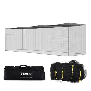 VEVOR Baseball Hitting Net, Professional Slow Pitch Baseball Hitting Training Net, Portable Practice Pitching Cage Net with Door and Carry Bag, Heavy Duty Enclosed PE Net, 35/55/70 Feet (Net Only) pocket rigger flame resistant canvas bag tool Windproof Tr
