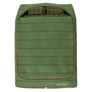 Naturehike 0 Degree XL Double Sleeping Bag with Pillows,2-Person Flannel Sleeping Bag for Couples & Families, All Seasons Camping, Hiking, Backpacking