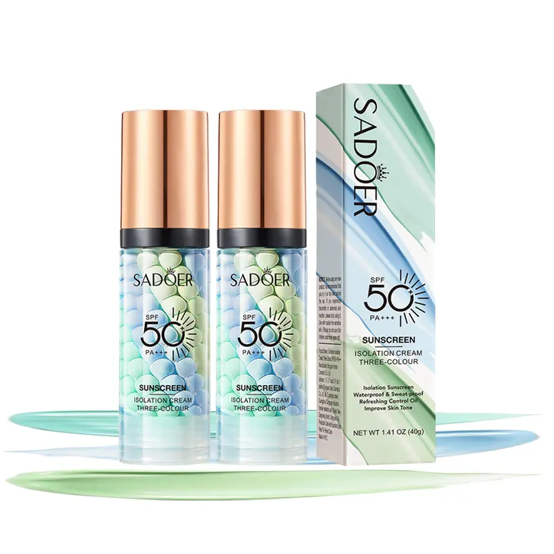 3-in-1 Alcohol-Free Facial Primer Serum - SPF 50 PA+ Tinted Sunscreen for Face, Moisturizing Hydrator, 1-Step Color Corrector, Youth-Boosting Oil Control Isolation Cream for Flawless Skin Tone Makeup Spring Glow Up Summer Vibes,summerwins Radiant