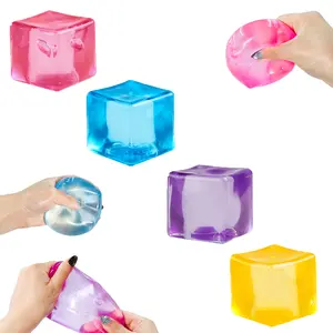 2.17-Inch Ice-Shaped Squishy Stress Ball, Slow Rebound Smooth Squishies with Malt Sugar Stuffers, Fidgets & Stress Squishies, Soft Elastic Therapy Toy for Adult Anxiety Relief, Ideal Home & Festive Party Gift