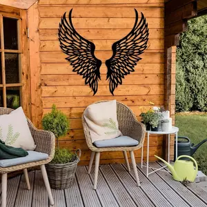 Angel Wing Design Wall Art, Metal Wall Decor, Wall Hanging Decor for Home Living Room Bedroom, Home Decor, Room Decor, Poster, Art Wall Decoration