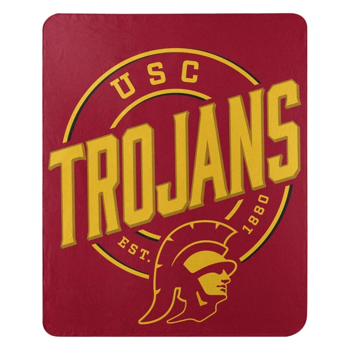 Caseys 9060427663 50x60 in. USC Trojans Collegiate Design Fleece Campaign Blanket, Soft Bedding Throw, Collegiate Design Blankets