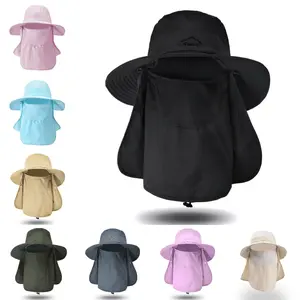 Men's multifunctional fisherman hat - with detachable sun protection neck and mask, all-round sun protection, quick drying waterproof breathable sun hat, suitable for outdoor sports