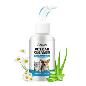 Pet Ear Cleaner for Dogs & Cats, Relieves Itchy Ears & Removes Wax, Odor, Dirt, Non-Irritating, Gentle Ear Care Solution, 50ml