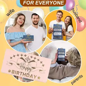 Creative DIY Foldable Gift Envelope with Envelope Bag, Birthday Theme Surprise Cash Envelope, Unisex Creative Folding Gift Envelope