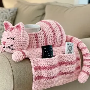One-piece Crochet kit Cat Sofa Storage Bag Includes High-Definition Pattern Tutorials, Crochet Hooks, Matching Yarn(Not Completed)