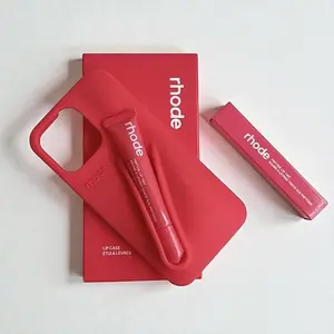 Rhode Phone Case with Built-In Lip Balm Slot Soft Silicone Protective Cover for iPhone Models Anti-Slip Grip Design Stylish Functional Accessory