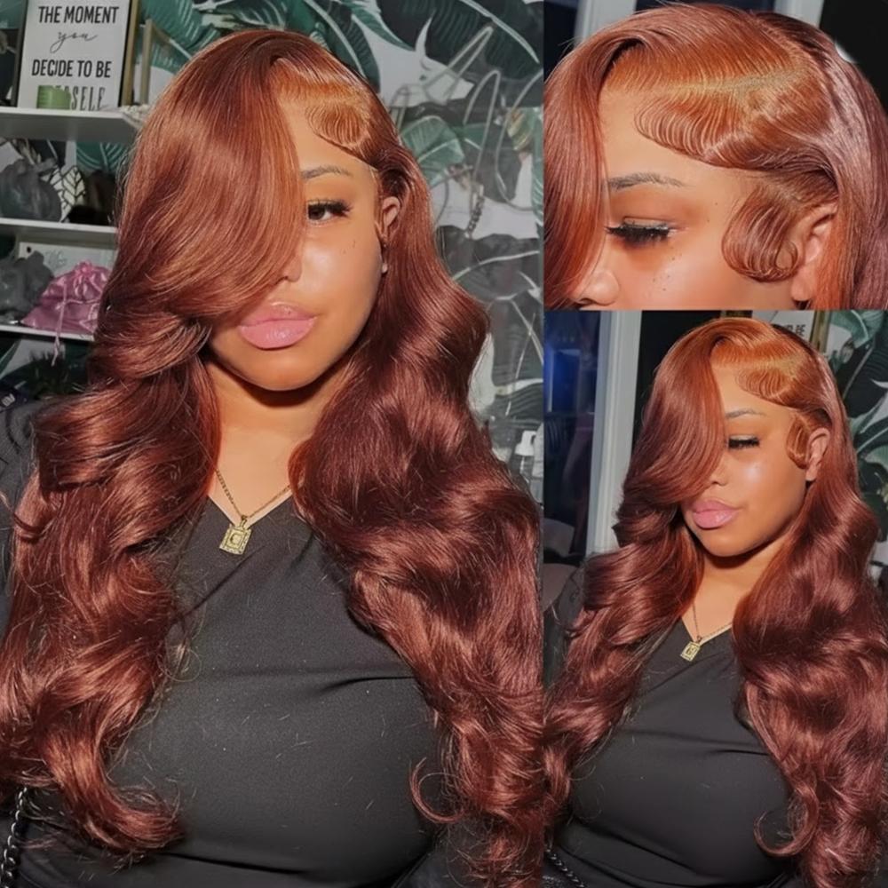 Bling Hair Reddish Brown Wig Body Wave 13x6 HD Lace Frontal Wigs 100% Human Hair HD Lace Front Human Hair Wigs For Women SpringStatements