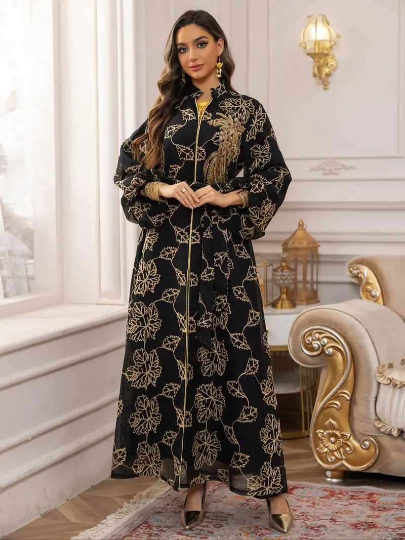 Moroccan dress black-and-gold - TikTok Shop