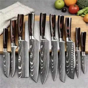 【Summervibes】Knife Set, 9/11-Piece Kitchen Knife Set for Chef, Sharp Knife Set , Stainless Steel Cutting,Kitchen Essentials