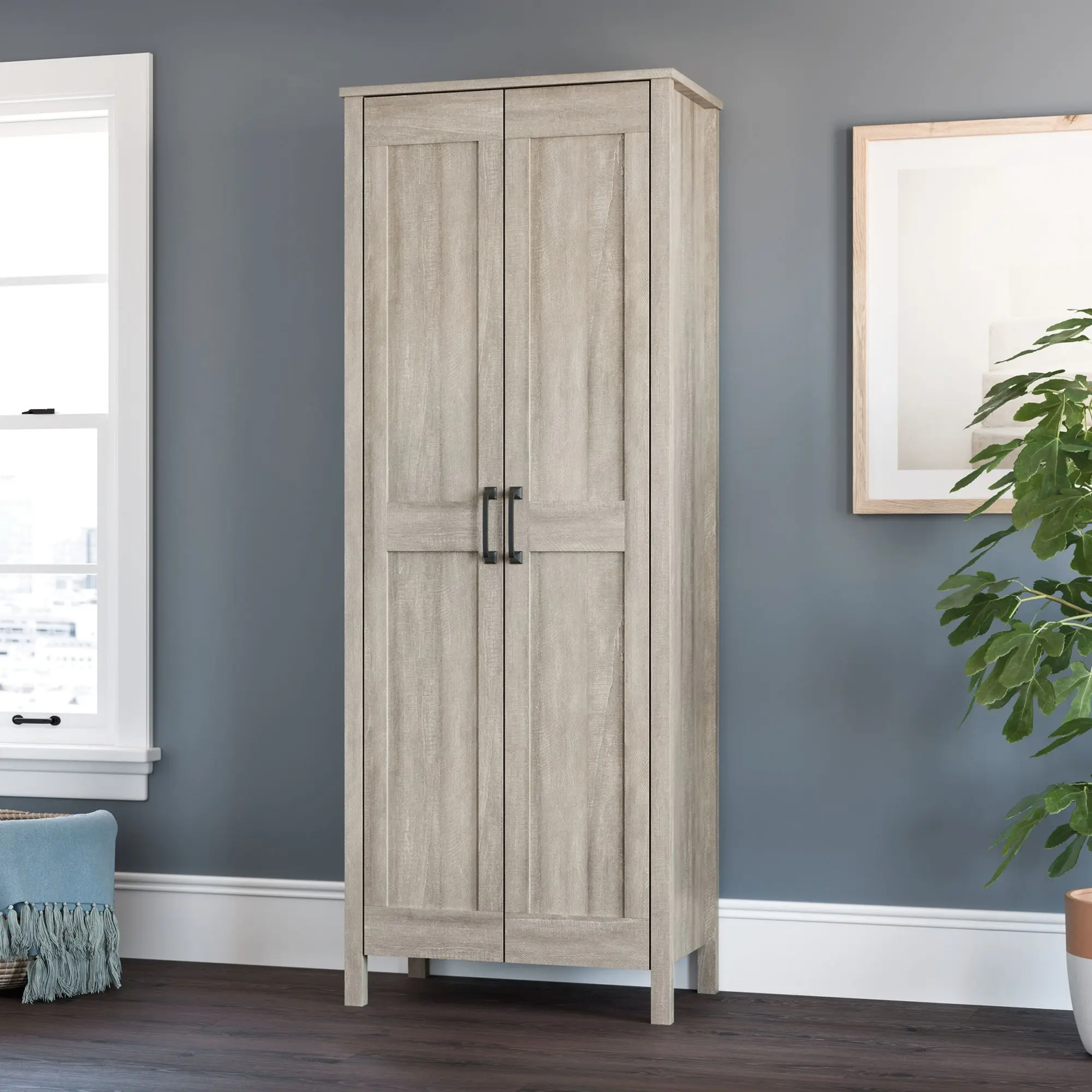 Sauder Modern Storage Cupboard - Storage Sideboard with 3 Adjustable Shelves, Hidden Compartment for Home Organization, Hidden Compartment Living Room Furniture