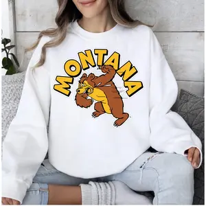 Vintage Montana Shirt, Retro College Mascot Sweatshirt, 90s Bear Graphic Pullover, Classic Game Day Crewneck, Full Size, Full Color, For Men, For Women