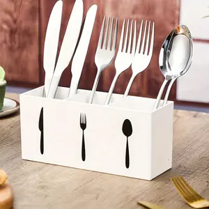Multifunctional Kitchen Storage Rack, Compact Plastic Kitchenware Utensil Holder for Spoons Knives Forks, Ideal for Home and Restaurant Use