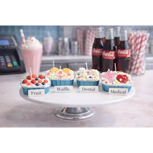 Handmade Dessert Tray Candle | Fruit, Waffle, Dental & Medical Theme Soy Candle Gift | Whipped Wax Novelty Candle