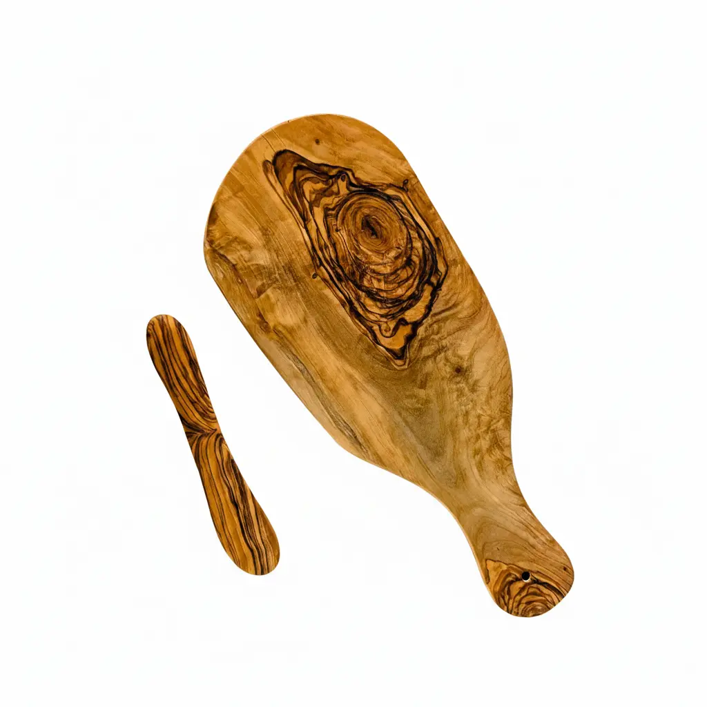 Olive Wood Bread & Butter Set. 2-Pcs