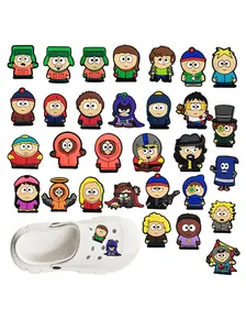 30pcs Cute Southern Cartoon Park Series Shoe Charms, Comfortable Durable Stylish Design, Perfect for Daily Wear, Ideal Gift for Fashion Enthusiasts, Decor, Shoe Decoration