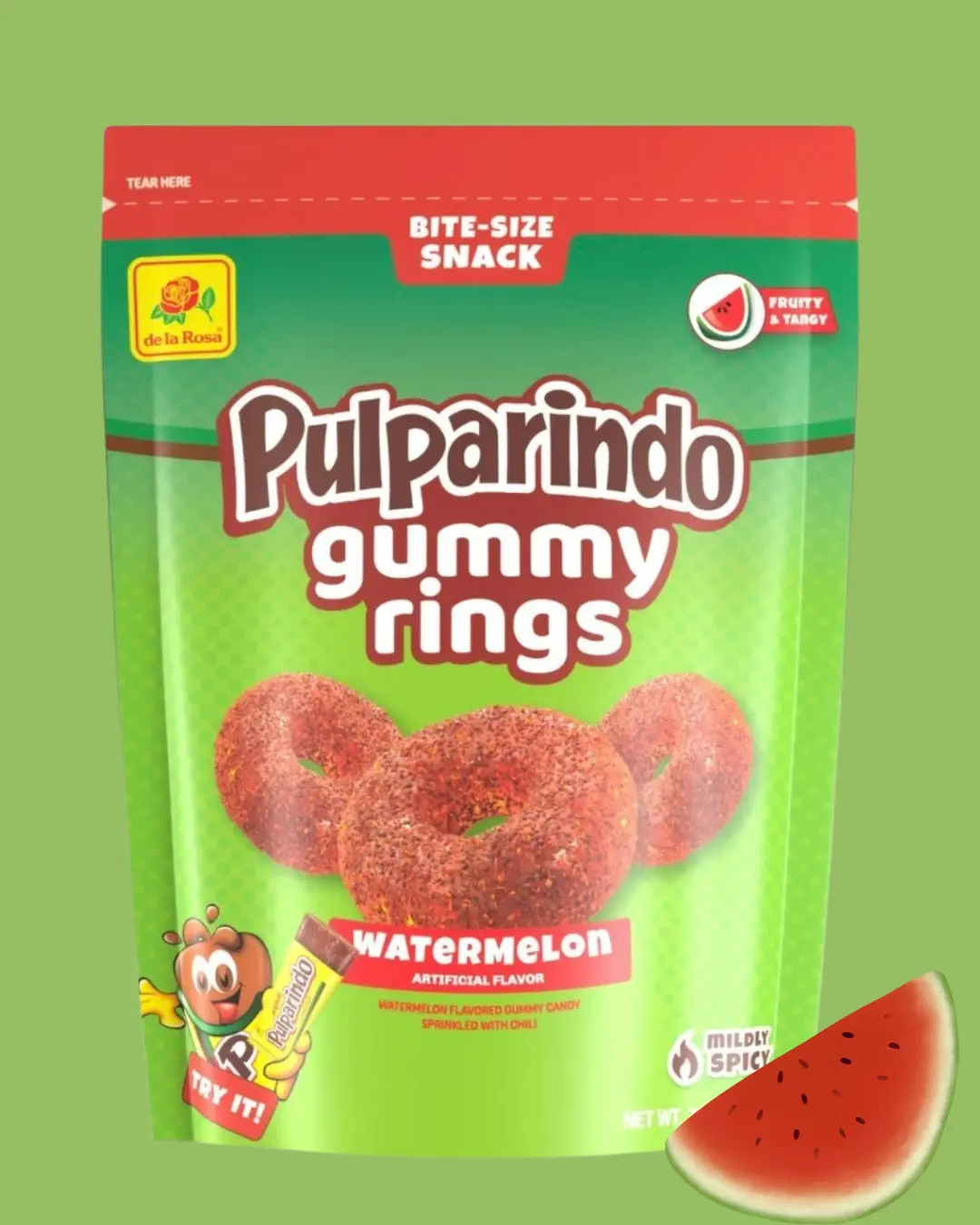Pulparindo WATERMELON Gummy Rings 9 oz