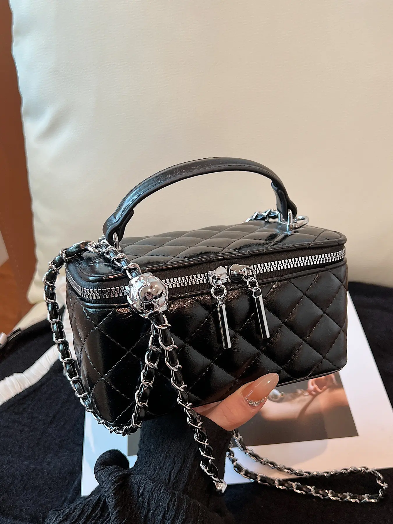 Women's Fashion Chain Strap Quilted Handbag, Casual Versatile Crossbody Bag for Work, School, Daily Commuting, Versatile Travel, Shopping Handbag, Casual Handbag Satchel, Stylish Crossbody Bag, Fashionable Crossbody Bag