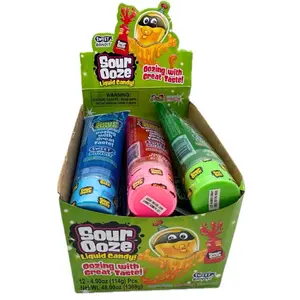 Kidsmania Sour Ooze Tube Squeeze Candy 4 Ounce 12 Count - Liquid Candy with Great Taste, Snack & Sweet Treats - Bonbon, Gum
