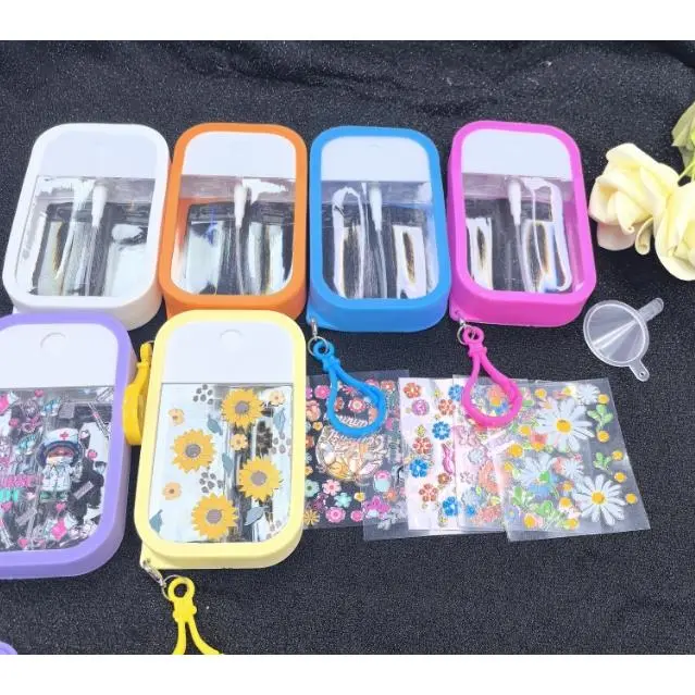 47pcs Plastic Refillable 45ml Large Spray Bottle & Sticker Kits - Refillable Storage Bottles for Alcohol, Perfume, Hand Sanitizer with Wraps, Refillable Bottle