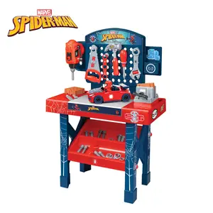 Marvel Spider-Man | Spidey and His Amazing Friends | Team Nascar | Transformers Pit Stop Tool Bench Playset - Pretend Play & Real Tool Fun for Kids Age 4+; Official Licensed