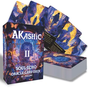 Akashic Soul Journey Tarot Cards, 78 Cards for Spiritual Growth, Intuitive Guidance, Inner Healing and Energy Healing, Including Major Arcana and Minor Arcana, Suitable for Beginners and Practitioners