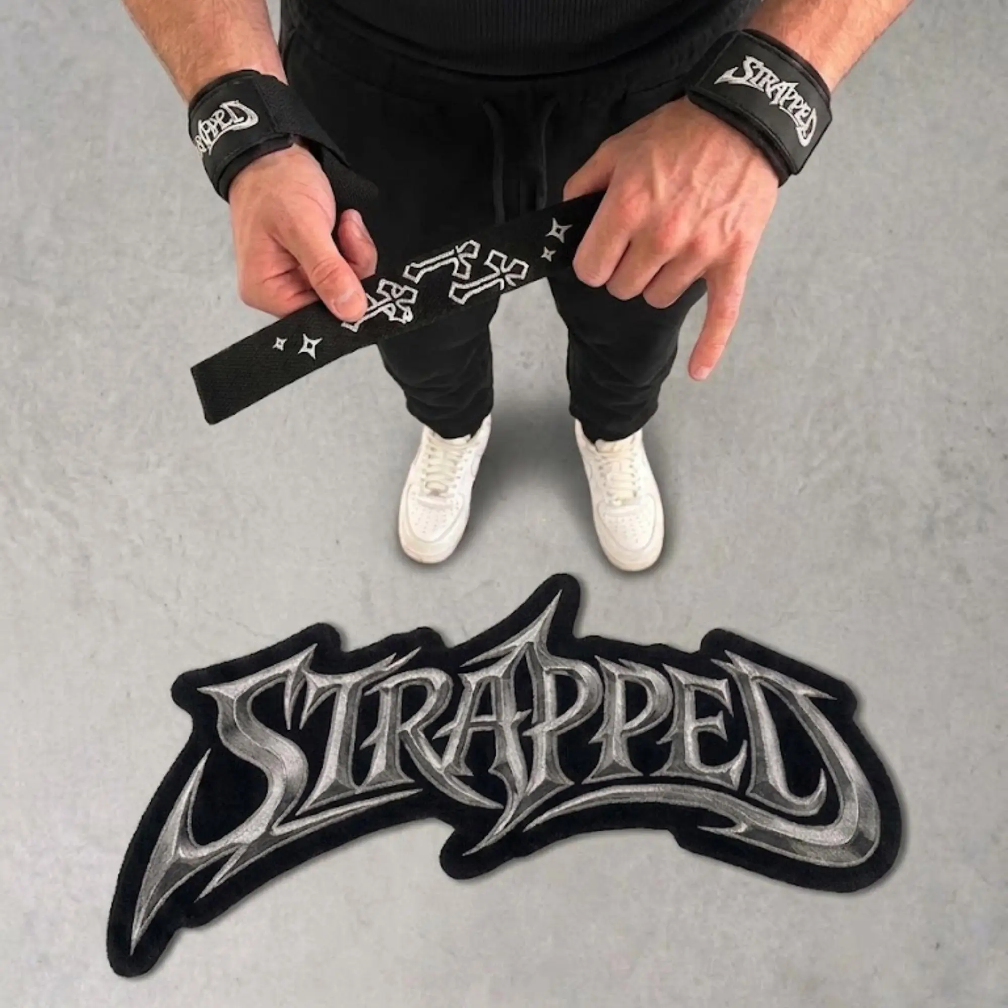 STRAPPED Lifting Straps - Black, Gym, Lifting, Bodybuilding, Deadlift, Grip Strap, Gym Accessories