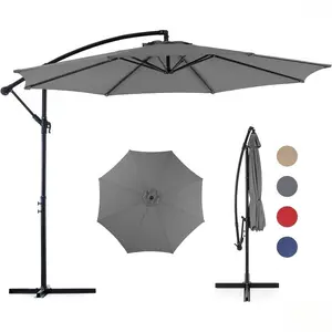 9 Foot Outdoor Patio Umbrella 8 Ribs 73.2 sq ft Shade Area Ventilation Design Adjustable Angle Parasol for Yard