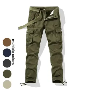 All-season cargo pants, men’s fashionable trendy trousers, men’s multi-pocket casual long pants (without belt)