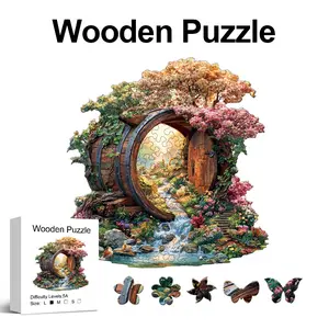 Scenic Wooden Jigsaw Puzzle for Adults, Unique Animal-Shaped Pieces, Stress Relief Toy, DIY Leisure Game, Ideal Gift for Birthdays & Holidays