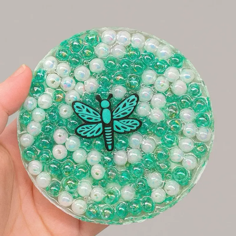 Dragonfly Bubbles Remeltable Gel Sensory Pad for ADHD & Anxiety Relief Skin Picking Dermatillomania Nervous Energy Calming Effect Picky