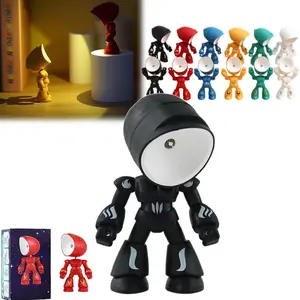 Mini LED Robot Night Light with Magnetic Base, Cute Cartoon Design Companion Table Lamp for Kids, Creates a Cozy Bedroom Atmosphere, Perfect as a Birthday Gift, Classroom Gift, or a Unique Gift for Children, Gift Ready