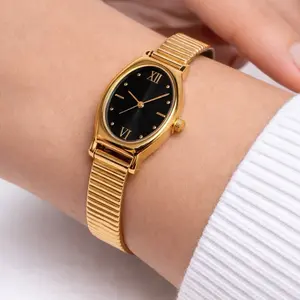 Belle Watch - Adjustable Gold Finish Watch for Everyday Wear Versatile Design Fits Any Wrist Size Ideal for Work School or Errands