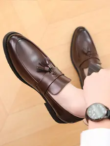 Men's Fringe Loafers, Classic Casual Formal Shoes, Smooth Leather Slip-On Penny Loafers, Comfortable and Stylish Footwear, Casual Business Shoes, Office Shoes