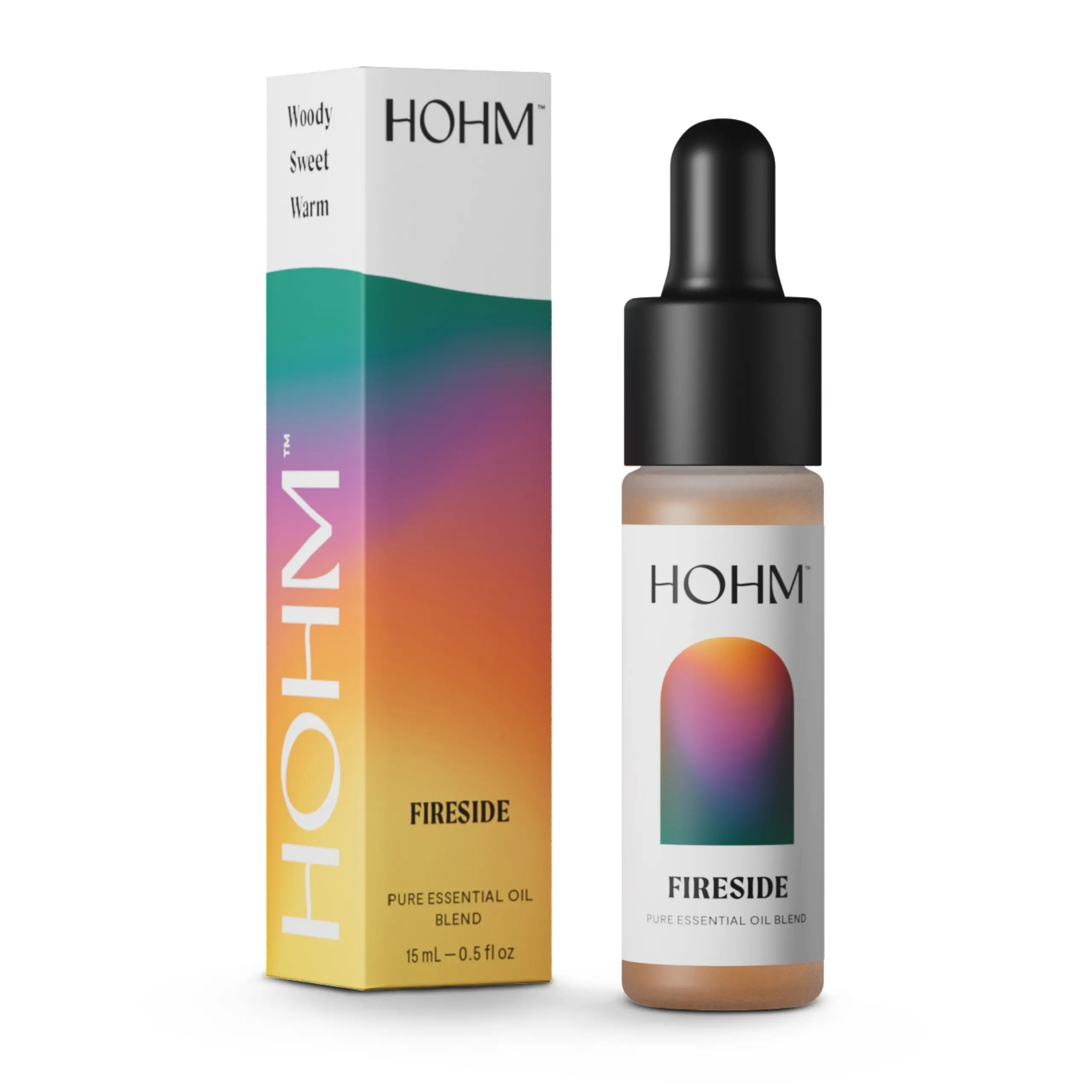 Hohm Fireside Botanical Essential Oil Blend - 15ml GC/MS Tested Sustainable Unisex Cedarwood Aromatherapy Oil for Adults, Wellness & Holiday Wellness Support, 12-Month Quality Assurance, Natural, Cedarwoods