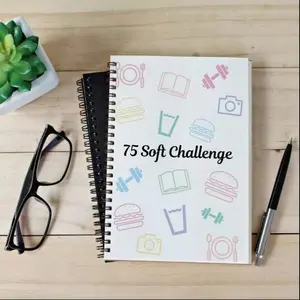 Challenge Spiral Bound Planner Notebook, 75-Day Goal & Habit Tracker Diary, Daily/weekly Pages, Student Worker Dreamer Productivity Tool