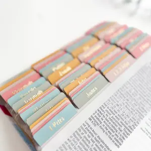 Bible Tabs - colorful gold foil 66 Books of the Bible