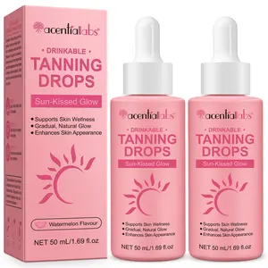 Acentialabs Drinkable Tanning Drops Watermelon Flavor 50ml - Promotes Natural Skin Tone & Radiant Glow - Safe for Sensitive Skin - Daily Use - Body Care