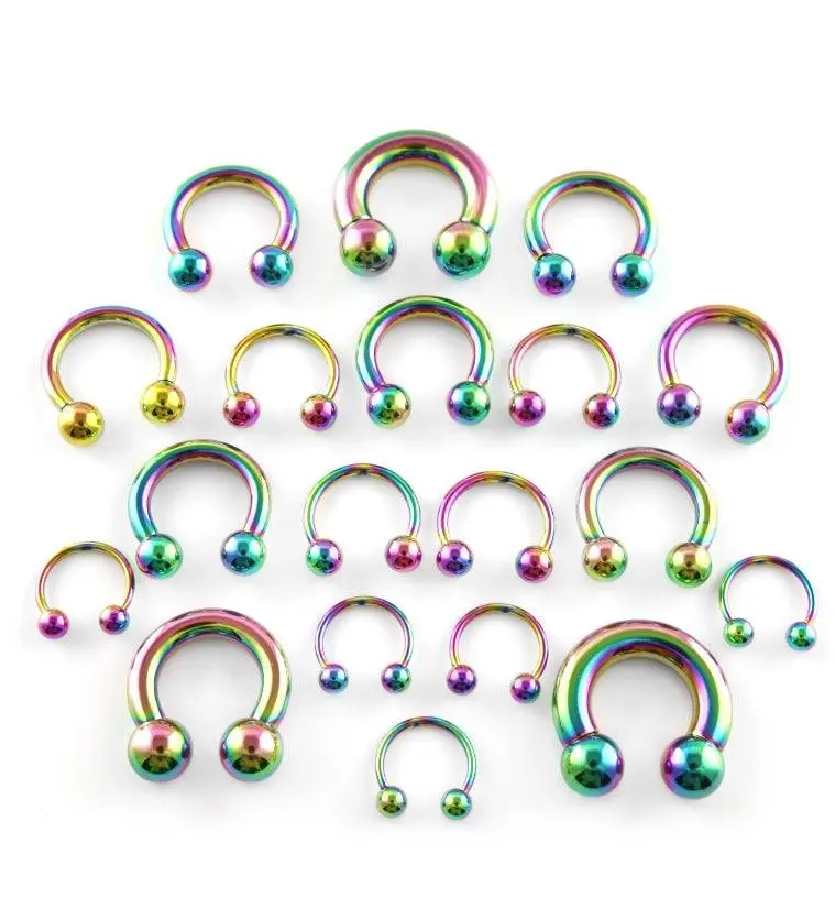 Rainbow Anodized Circular barbell